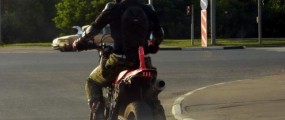 Motorcycle with dildo attached in the back